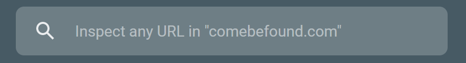 Google Search Console search for comebefound.