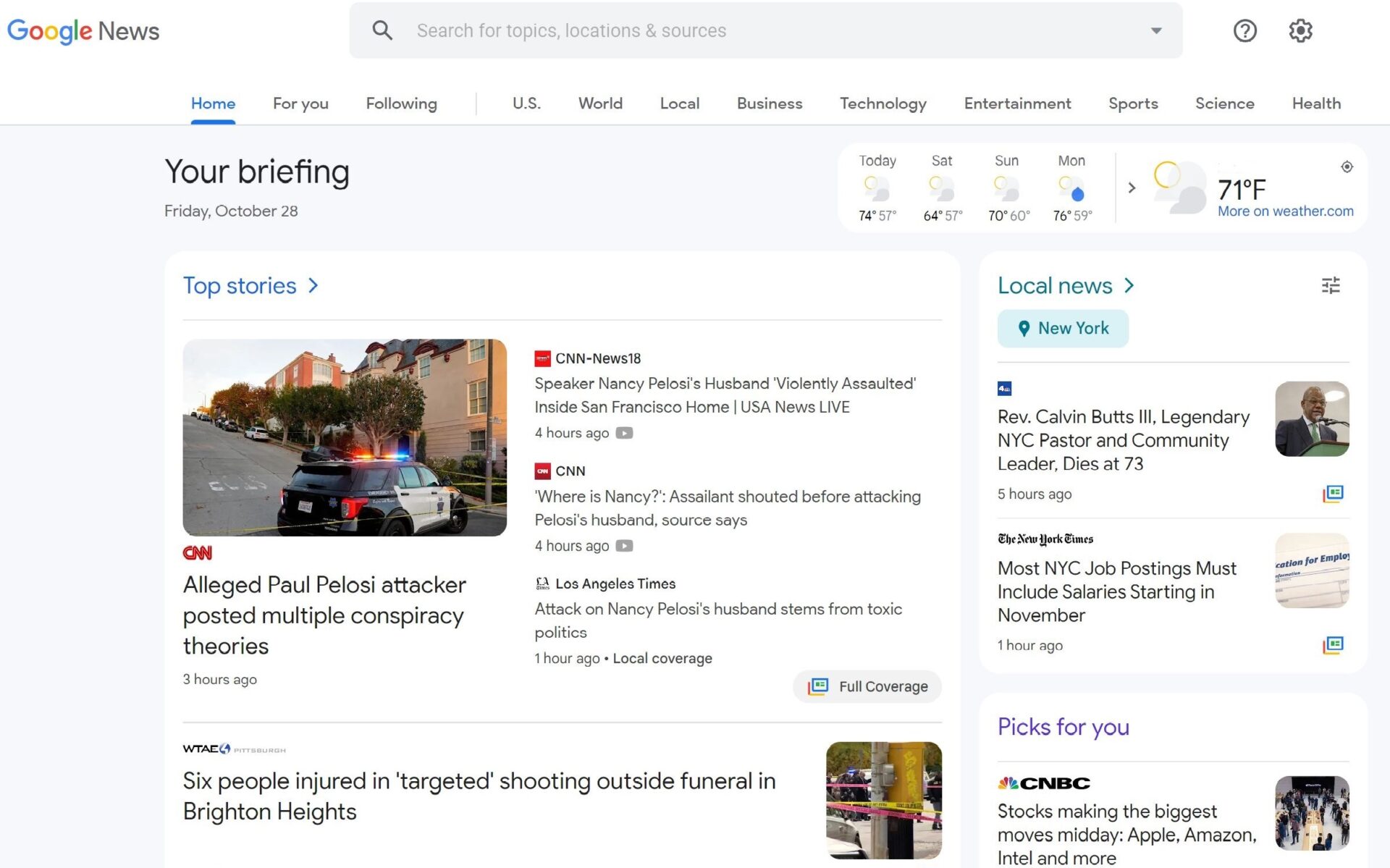 google news example 2022