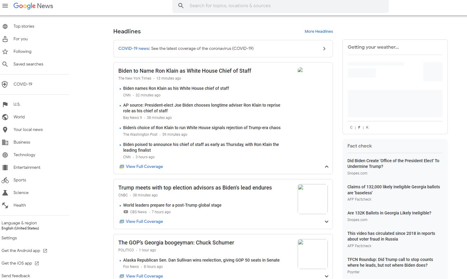 google news example old