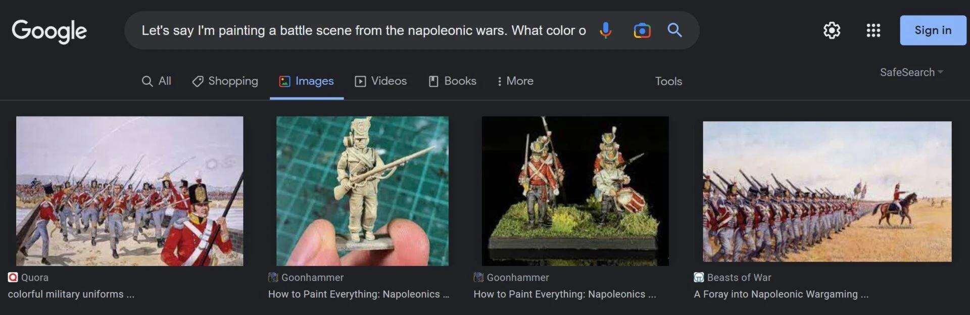 Google image search result